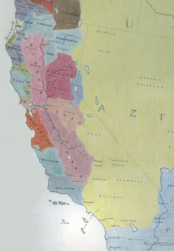 Hand-drawn map by Victor Golla